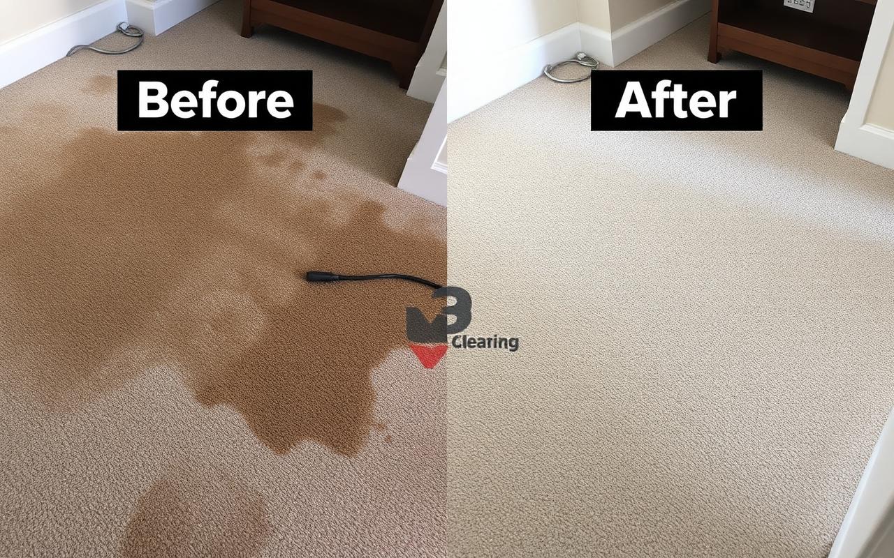 Before and after carpet cleaning in a Livingston NJ home